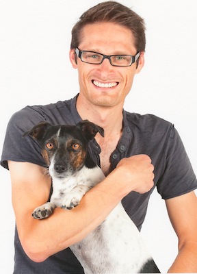 Matthias Hühne with his dog