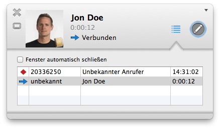 Dial!List call monitor