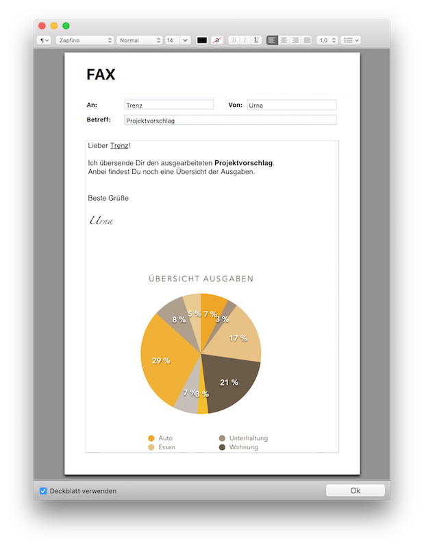 Faxbot cover sheet editor
