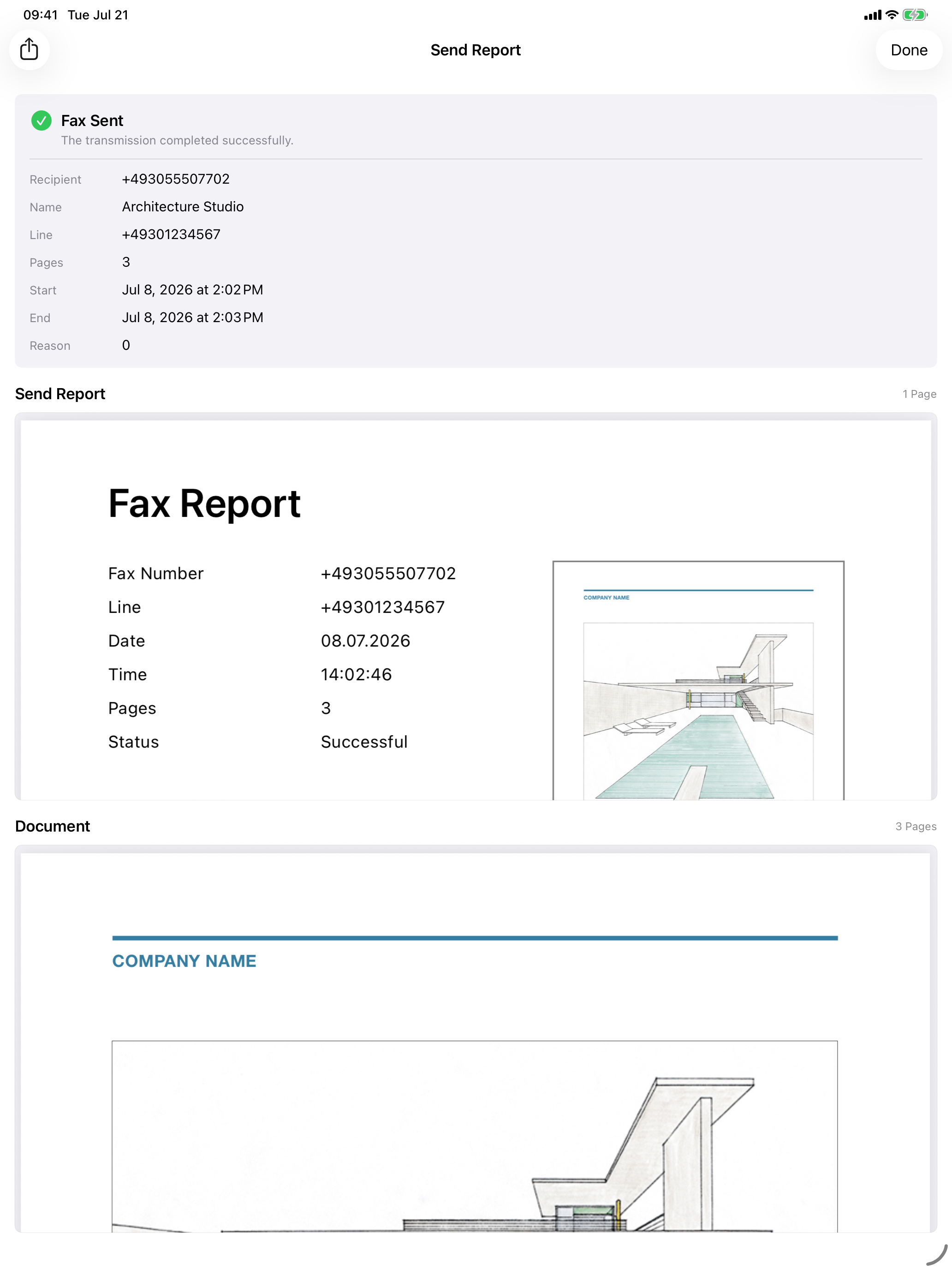 Faxbot for iOS on iPad